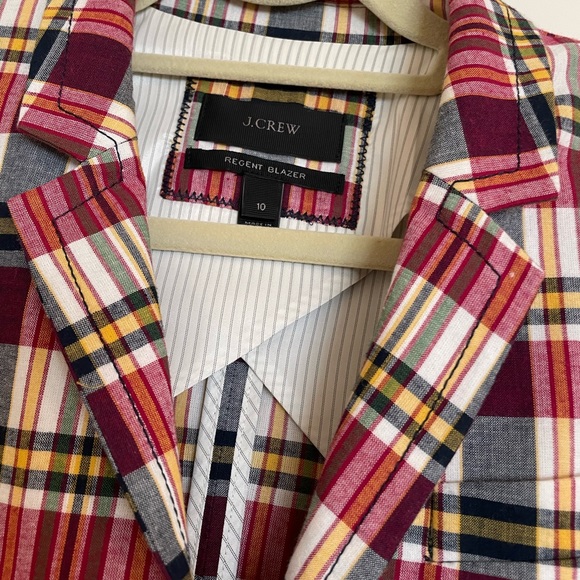 JCrew Regent Madras Blazer Size 10 - Picture 2 of 5